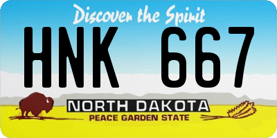 ND license plate HNK667
