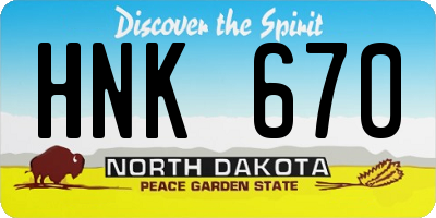 ND license plate HNK670