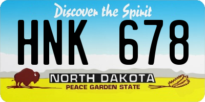 ND license plate HNK678