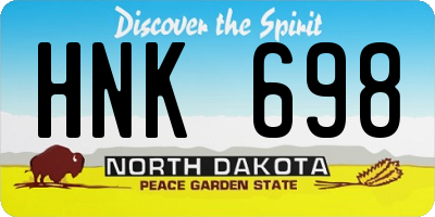 ND license plate HNK698