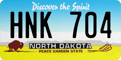 ND license plate HNK704