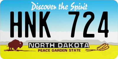 ND license plate HNK724