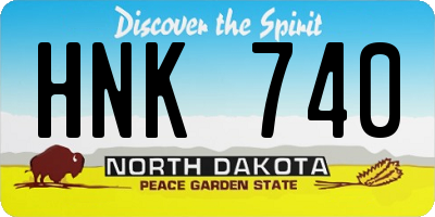 ND license plate HNK740