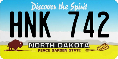 ND license plate HNK742