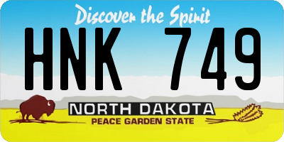 ND license plate HNK749