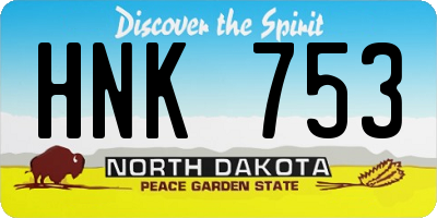 ND license plate HNK753