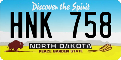ND license plate HNK758