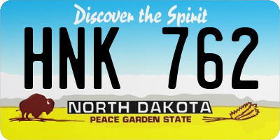 ND license plate HNK762