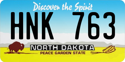 ND license plate HNK763