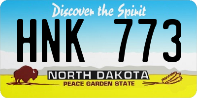 ND license plate HNK773