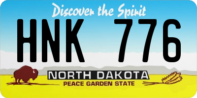 ND license plate HNK776
