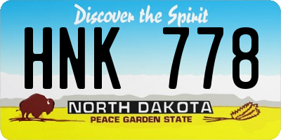 ND license plate HNK778