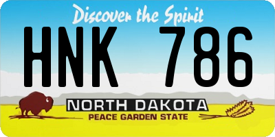 ND license plate HNK786