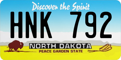 ND license plate HNK792