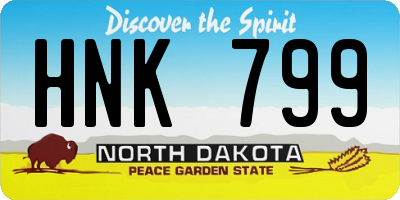 ND license plate HNK799