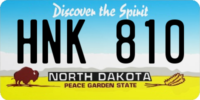 ND license plate HNK810
