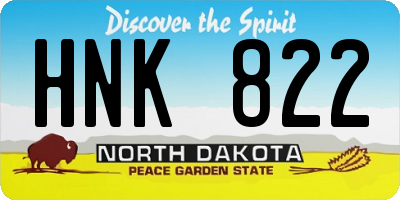 ND license plate HNK822