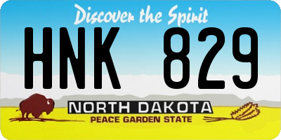 ND license plate HNK829