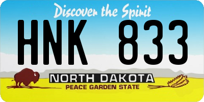 ND license plate HNK833