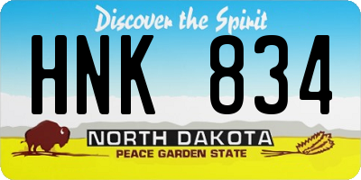ND license plate HNK834