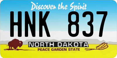 ND license plate HNK837