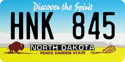 ND license plate HNK845