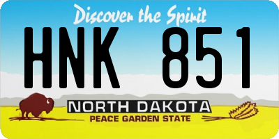 ND license plate HNK851