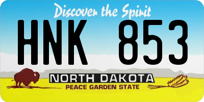 ND license plate HNK853