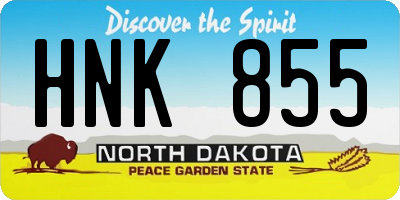 ND license plate HNK855