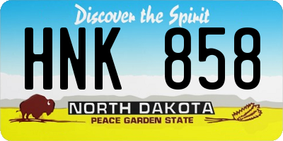 ND license plate HNK858