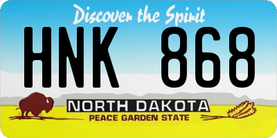 ND license plate HNK868