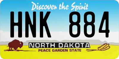 ND license plate HNK884