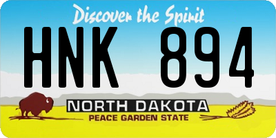 ND license plate HNK894