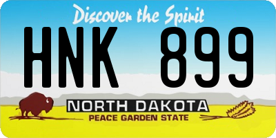 ND license plate HNK899