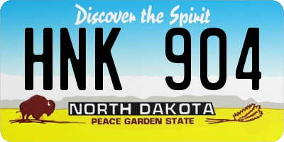 ND license plate HNK904