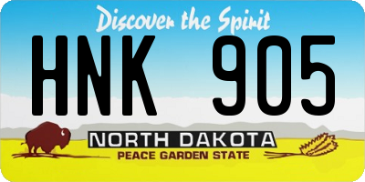 ND license plate HNK905