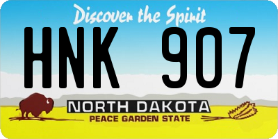 ND license plate HNK907