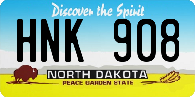 ND license plate HNK908