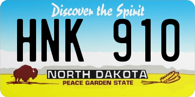 ND license plate HNK910