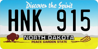 ND license plate HNK915