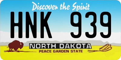 ND license plate HNK939