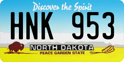 ND license plate HNK953