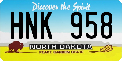 ND license plate HNK958