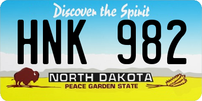 ND license plate HNK982