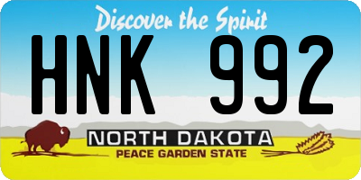 ND license plate HNK992
