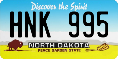 ND license plate HNK995