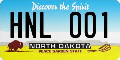 ND license plate HNL001