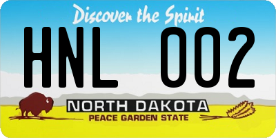 ND license plate HNL002