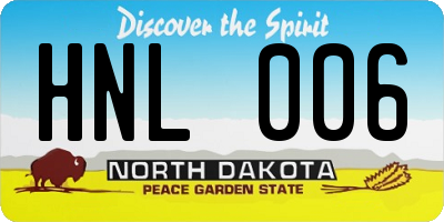 ND license plate HNL006