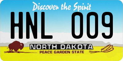 ND license plate HNL009